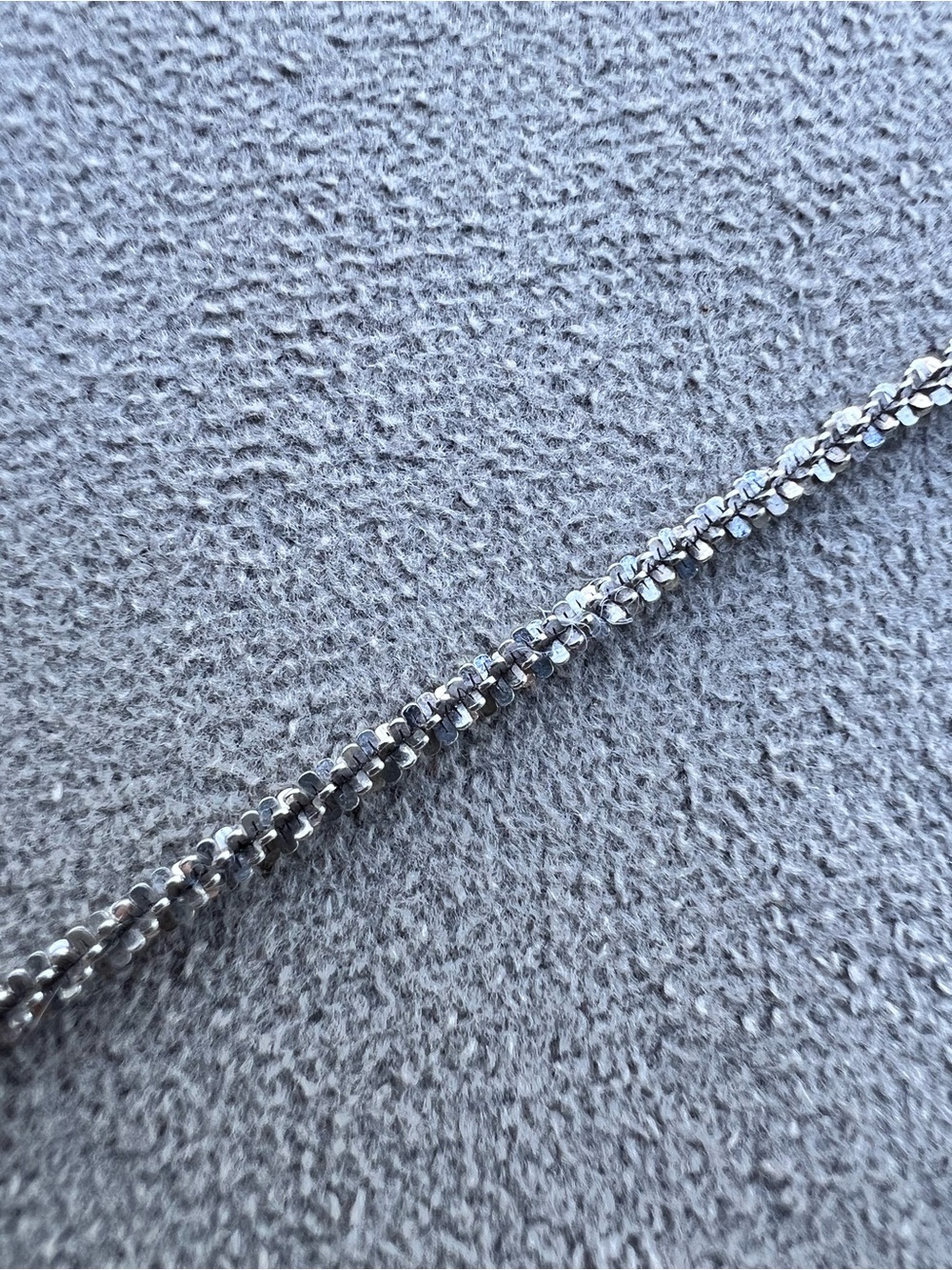 Sterling Silver Twisted Rock Bracelet 6.5”